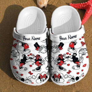 Mickey And Minnie Kiss cartoon crocs