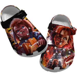 Retro Chucky Horror Movie Unisex clogs