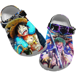 Retro One Piece anime Crocs