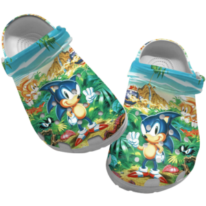 Retro Sonic the Hedgehog Men crocs