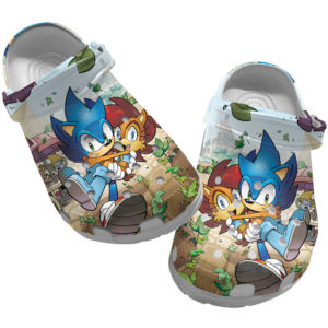 Funny Art Sonic cartoon crocs